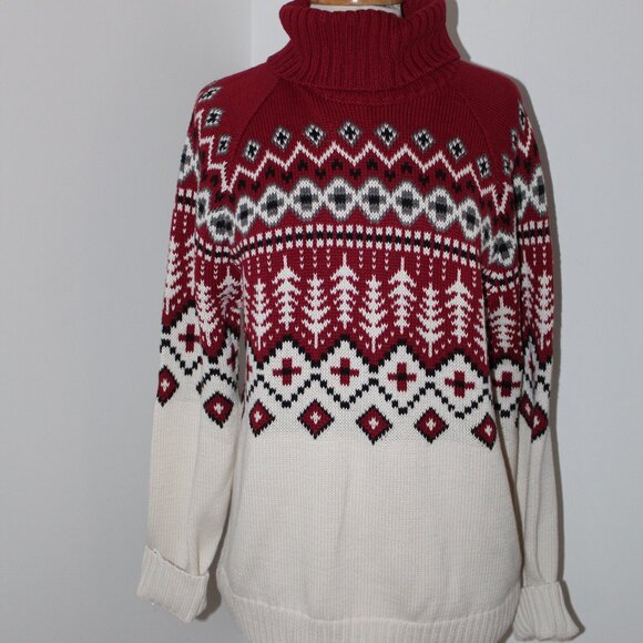 NWT ALP N ROCK Logan Fair Isle Turtleneck Sweater Knit Pullover Multi L UNISEX - Picture 2 of 6